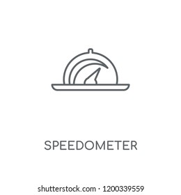 Speedometer linear icon. Speedometer concept stroke symbol design. Thin graphic elements vector illustration, outline pattern on a white background, eps 10.