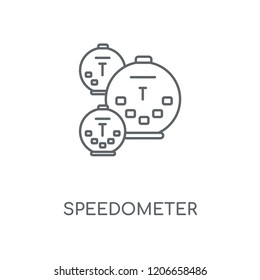 Speedometer linear icon. Speedometer concept stroke symbol design. Thin graphic elements vector illustration, outline pattern on a white background, eps 10.