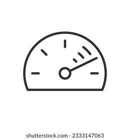 Velocímetro, icono lineal. Línea con trazo editable