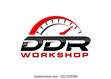 Speedometer logo for automotive workshop garage