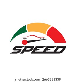 Speedometer-Logo-Design Auto Geschwindigkeit Logo-Design Schnell und Geschwindigkeit Logo Leistung Logo mit Vektor