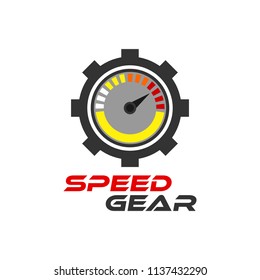 Speedometer logo design template. Speed race indicator icon vector 