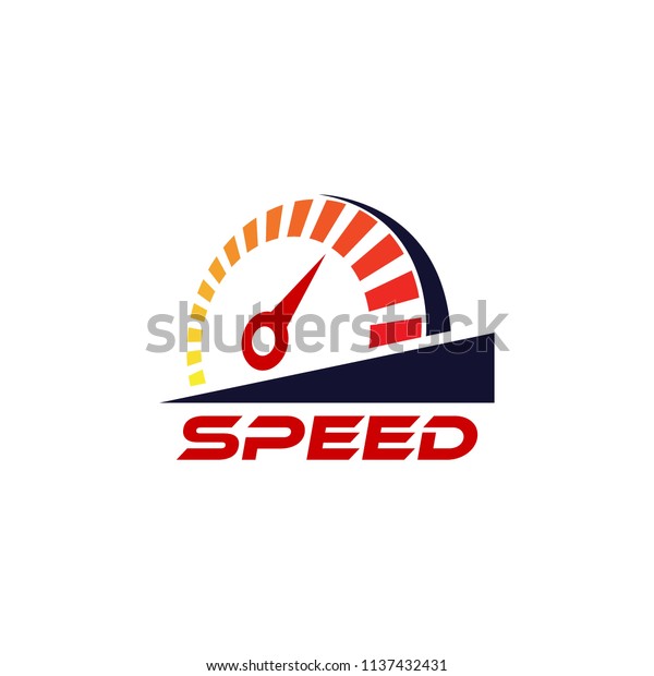 Speedometer logo design template. Speed race indicator\
icon vector 