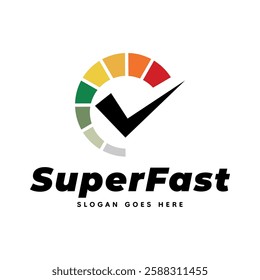 Speedometer logo design vector illustration isolated on white background.