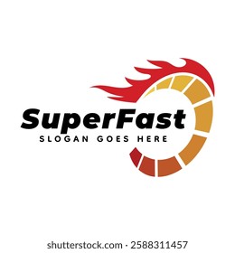 Speedometer logo design vector illustration isolated on white background.