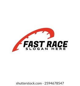 Speedometer logo design vector illustration isolated on white background.