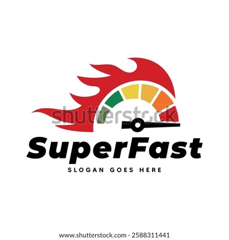 Speedometer logo design vector illustration isolated on white background.