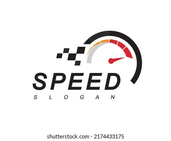 Speedometer logo, Fast Speed Concept, fast icon design vector