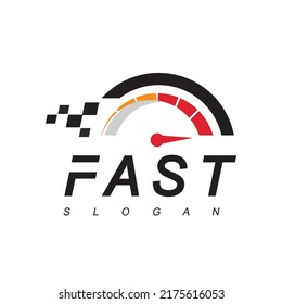 Speedometer logo, Fast Speed Concept, fast icon design vector