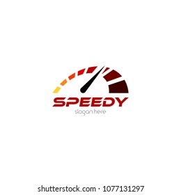 Speedometer Logo Icon Template Design. Speed Vector Illustration