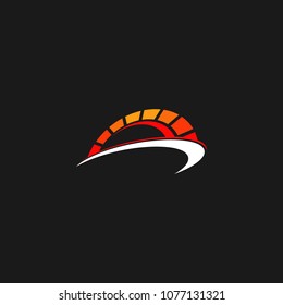 Speedometer Logo Icon Template Design. Speed Vector Illustration