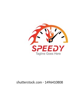Speedometer Logo or icon template design, emblem, creative symbol vector