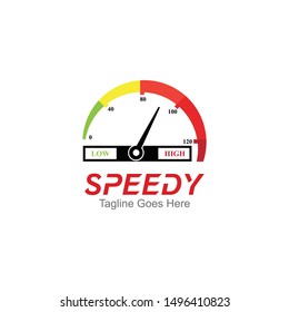 Speedometer Logo or icon template design, emblem, creative symbol vector