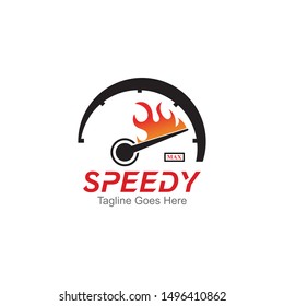 Speedometer Logo or icon template design, emblem, creative symbol vector