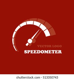 Speedometer logo icon vector illustration eps10. Isolated badge speedo flat design for website or app - stock graphics