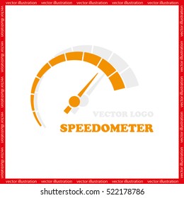 Speedometer logo icon vector illustration eps10. Isolated badge flat design for website or app - stock graphics