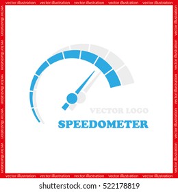Speedometer logo icon vector illustration eps10. Isolated badge flat design for website or app - stock graphics