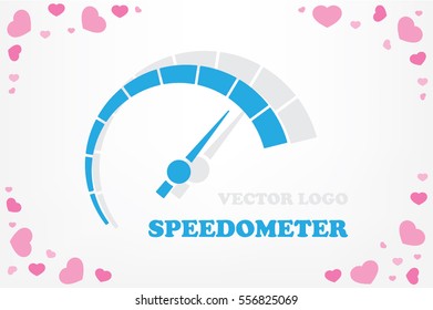Speedometer logo icon vector illustration eps10. Isolated badge speedo flat design for website or app - stock graphics