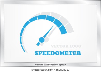 Speedometer logo icon vector illustration eps10. Isolated badge speedo flat design for website or app - stock graphics.