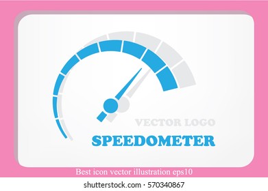 Speedometer logo icon vector illustration eps10. Isolated badge speedo flat design for website or app - stock graphics