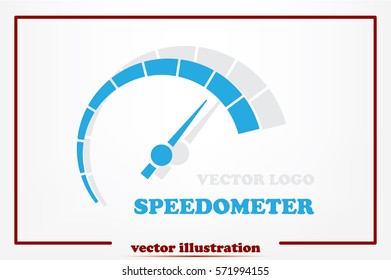 Speedometer logo icon vector illustration eps10. Isolated badge speedo flat design for website or app - stock graphics.