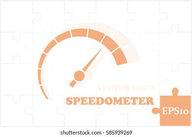 Speedometer logo icon vector illustration eps10. Isolated badge speedo flat design for website or app - stock graphics