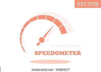 Speedometer logo icon vector illustration eps10. Isolated badge speedo flat design for website or app - stock graphics.