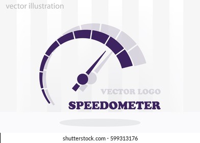 Speedometer logo icon vector illustration eps10. Isolated badge speedo flat design for website or app - stock graphics