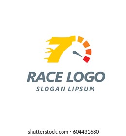 Speedometer logo icon vector illustration eps10. Isolated badge flat design for website or app - stock graphics.
