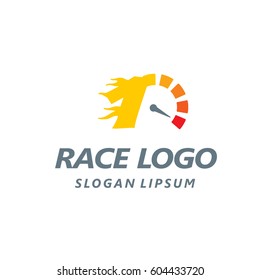 Speedometer logo icon vector illustration eps10. Isolated badge flat design for website or app - stock graphics.
