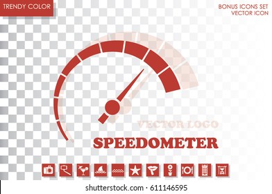 Speedometer logo icon vector illustration eps10. Isolated badge speedo flat design for website or app - stock graphics