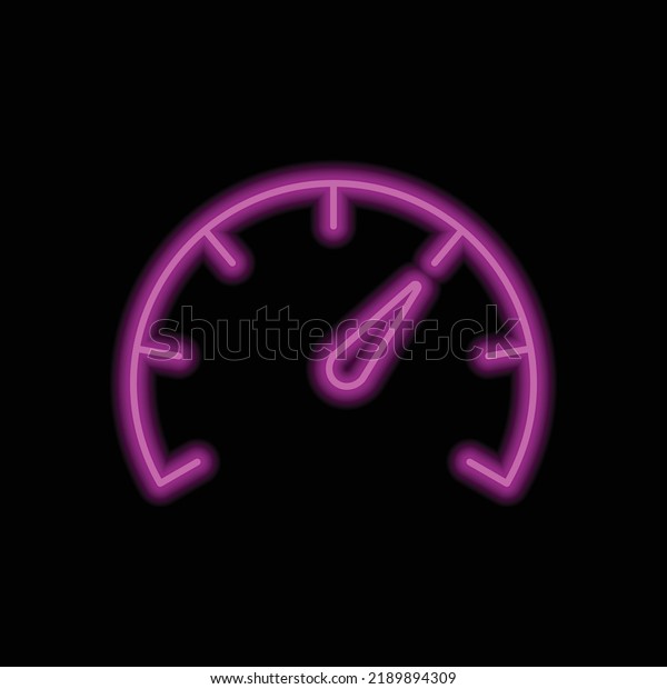 Speedometer logo simple icon vector. Flat\
design. Purple neon on black\
background.ai