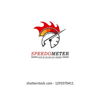 Speedometer logo template vector illustration