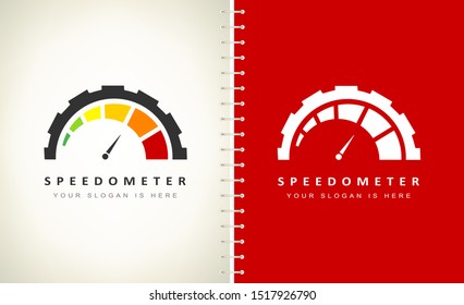 Speedometer logo vector. Design vector illustration.