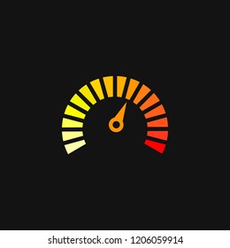 speedometer, measurement, vector icon, illustration