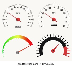 Speedometer measuring scale. speed test, download, loading interface