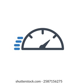 Speedometer Medium Icon On White Background