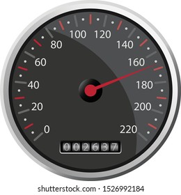 Speedometer miles isolated on white background. illustration vector