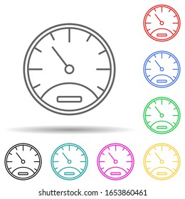 speedometer multi color style icon. Simple thin line, outline vector of measuring Instruments icons for ui and ux, website or mobile application