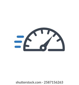 Speedometer Normal Icon On White Background