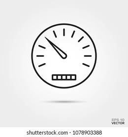 speedometer and odometer vector icon. Automotive parts, repair and service symbol. 