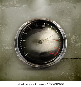 Speedometer, old-style vector