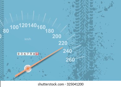 Speedometer on a competitive track