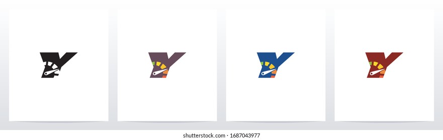 Geschwindigkeitsmesser für das Logo-Design Y