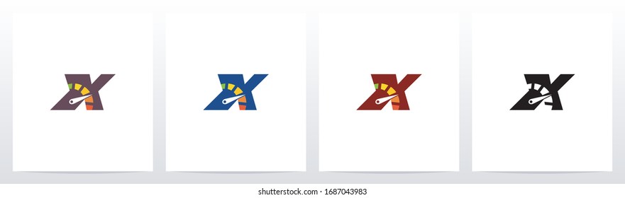 Speedometer On Letter Logo Design X