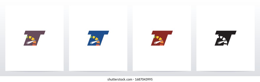 Speedometer On Letter Logo Design T