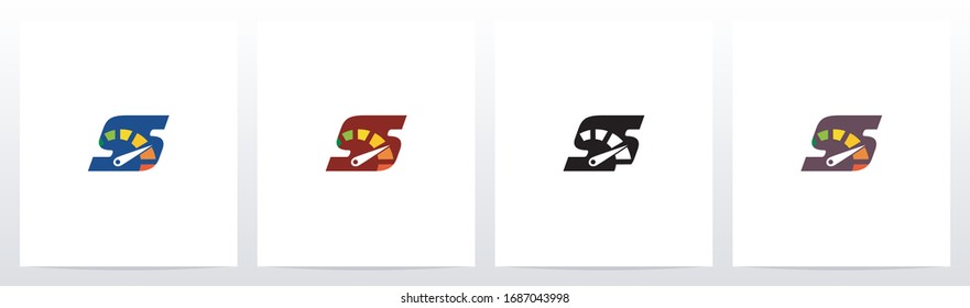 Speedometer On Letter Logo Design S