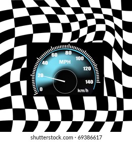 speedometer on racing background