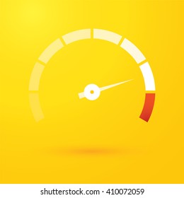 speedometer on yellow background