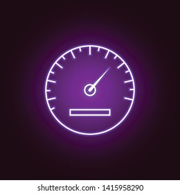 speedometer outline icon in neon style. Elements of car repair illustration in neon style icon. Signs and symbols can be used for web, logo, mobile app, UI, UX